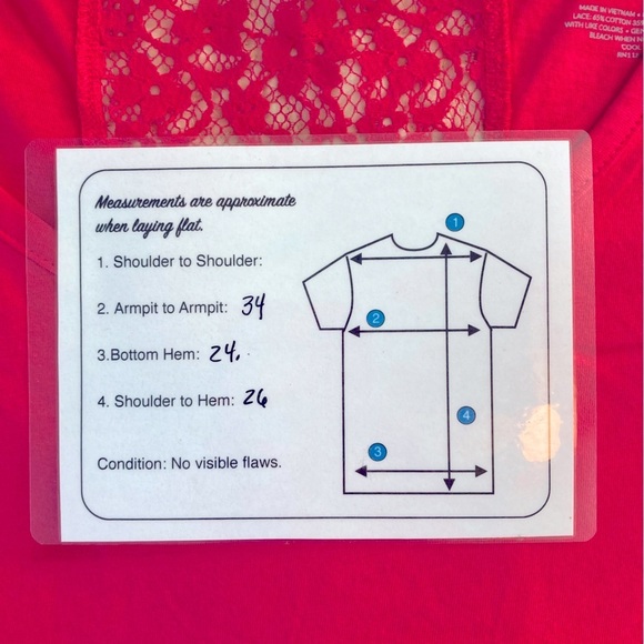 Lane Bryant Deep Pink Lace Batwing Dolman Short Sleeve Top (Plus Size 18/20) - Picture 10 of 10